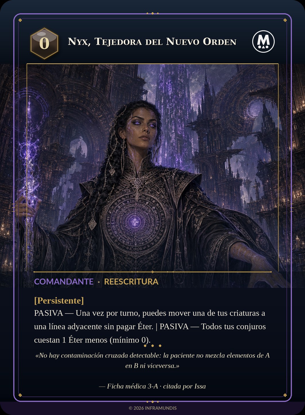 Carta de Nyx, Tejedora del Nuevo Orden